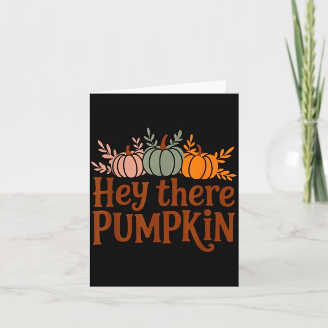 Hey There Pumpkin,trendy Fall Autumn Halloween Ret Kort (Framsida)