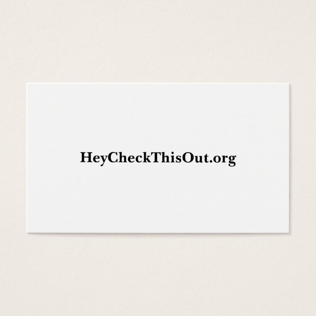 HeyCheckThisOut.org Visitkort (Framsidan)