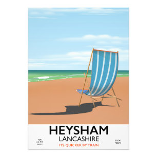 Heysham Lancashire vintage tåg poster