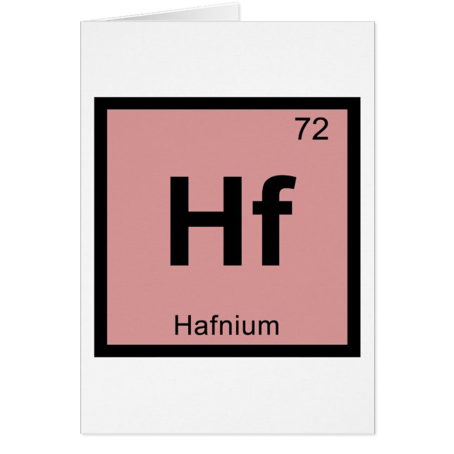 Hf - Hafnium kemi periodiska systemet symbol Hälsningskort (Framsidan)
