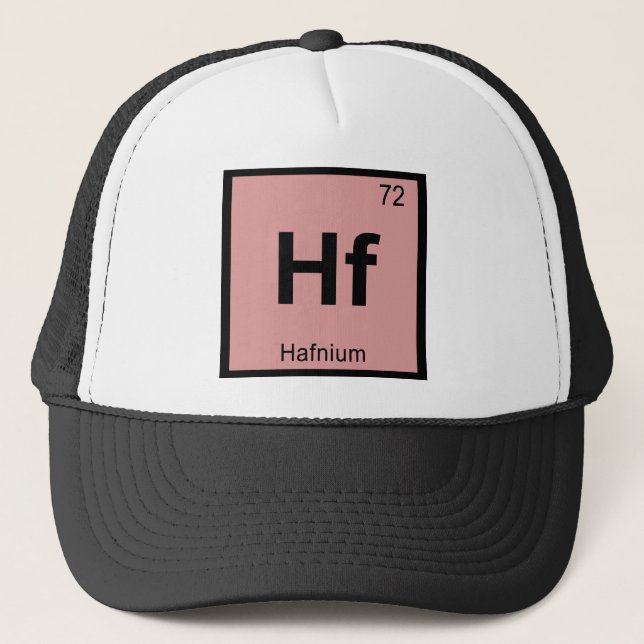 Hf - Hafnium kemi periodiska systemet symbol Truckerkeps (Framsida)
