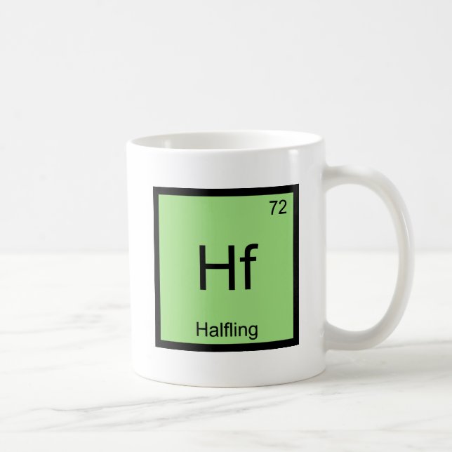 Hf - Halfling Rolig Kemiskt Element Symbol T-Shirt Kaffemugg (Höger)