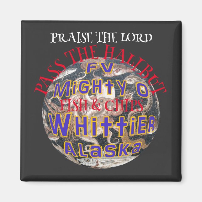 HG FV Prisa Herren Flundra Fiskchips Mäktig O Magnet (Framsidan)