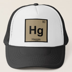 Hg - Haggis Kött kemi Periodic Bord Symbol Truckerkeps