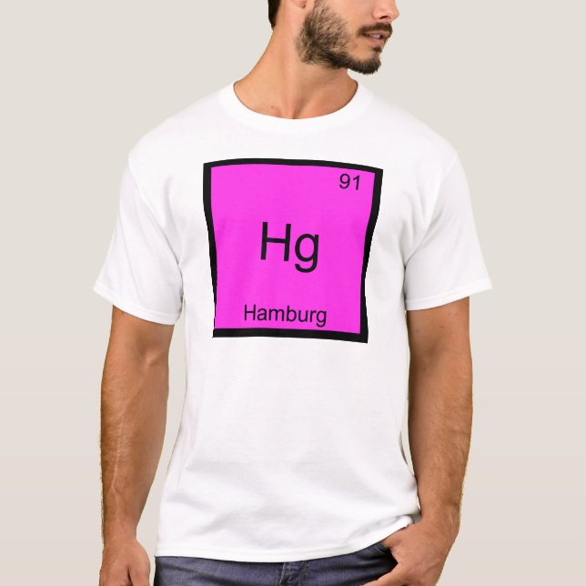 Hg - Hamburg Rolig Kemisk Element Symbol T-shirt (Framsida)