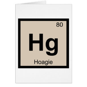 Hg - Hoagie Keminskt Periodiskt System Symbol Hälsningskort
