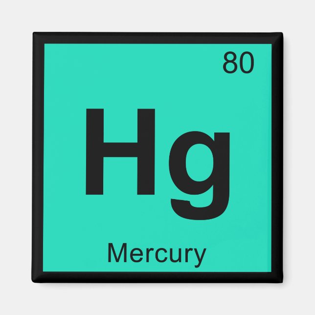 Hg - Kvickemisk återkommande Bord-symbol Magnet (Framsidan)