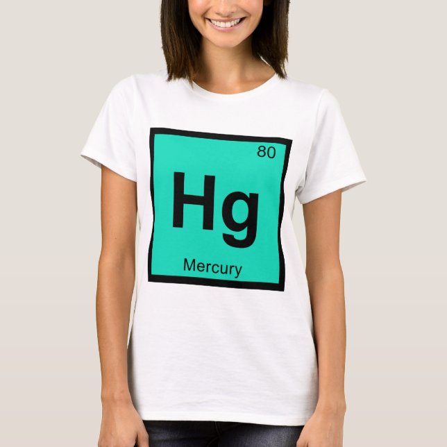 Hg - Kvicksilver kemi periodiska systemets symbol T Shirt (Framsida)