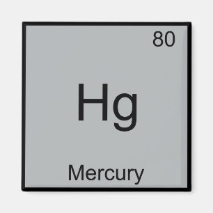 Hg - Kvicksilver Rolig Kemisk Element Symbol T-shi Magnet
