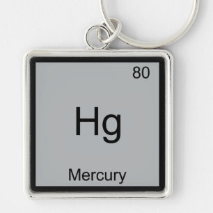Hg - Mercury Funny Chemistry Inslag Symbol Tee Fyrkantig Silverfärgad Nyckelring