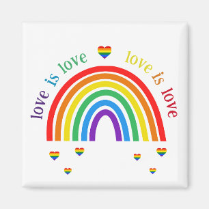 HGBT Magnet - Rainbow Hearts Kärlek är Kärlek