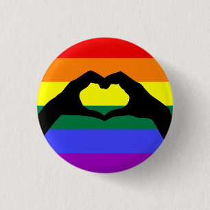 HGBT Rainbow and Heart Hand Silhouette Knapp