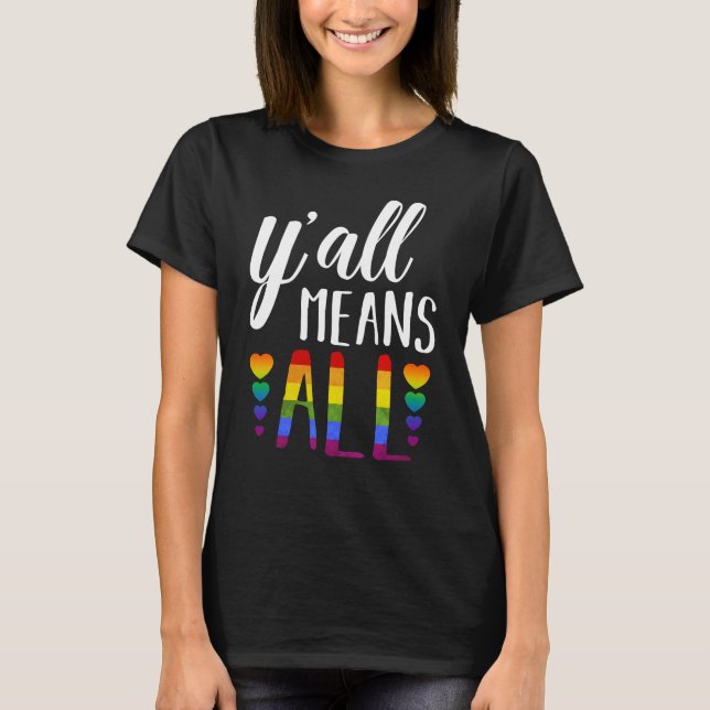 HGBT YALL-ELAKEN ALLA Gay pride T Shirt (Framsida)
