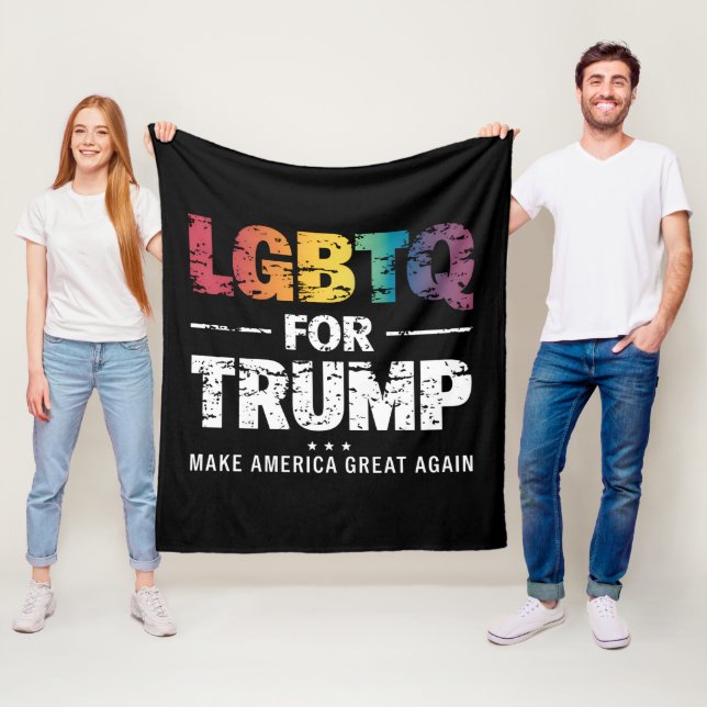 HGBTQ FÖR TRUMP GAY-LESBISK FÖR TRUMP 2024 FLEECEFILT (På plats)