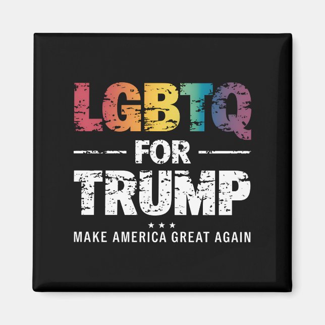 HGBTQ FÖR TRUMP GAY-LESBISK FÖR TRUMP 2024 MAGNET (Framsidan)