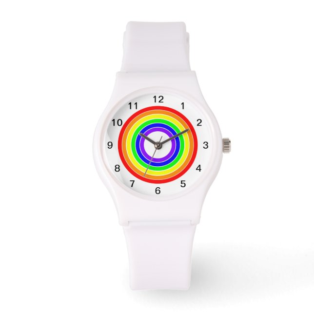 HGBTQ GAY PRIDE RAINBOW FÄRG TID FÖR JÄMSTÄLLDHET ARMBANDSUR (Framsida)