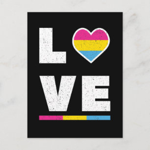 HGBTQ Pansexual Pride Flagga Distress Grunge Kärle Vykort