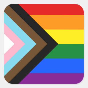 HGBTQ & Pride - Flagga för regnbågsförlopp Fyrkantigt Klistermärke