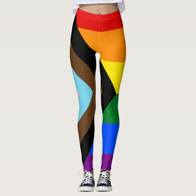 HGBTQ & Pride - Flagga för regnbågsförlopp Leggings (Framsida)