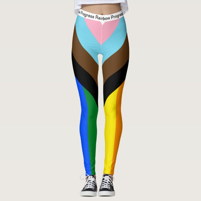 HGBTQ & Pride - Flagga för regnbågsförlopp Leggings (Framsida)