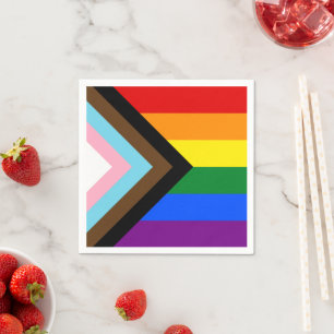 HGBTQ & Pride - Flagga för regnbågsförlopp Pappersservett