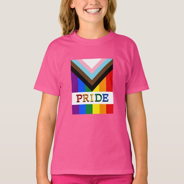 HGBTQ & Pride - Flagga för regnbågsförlopp T Shirt (Framsida)