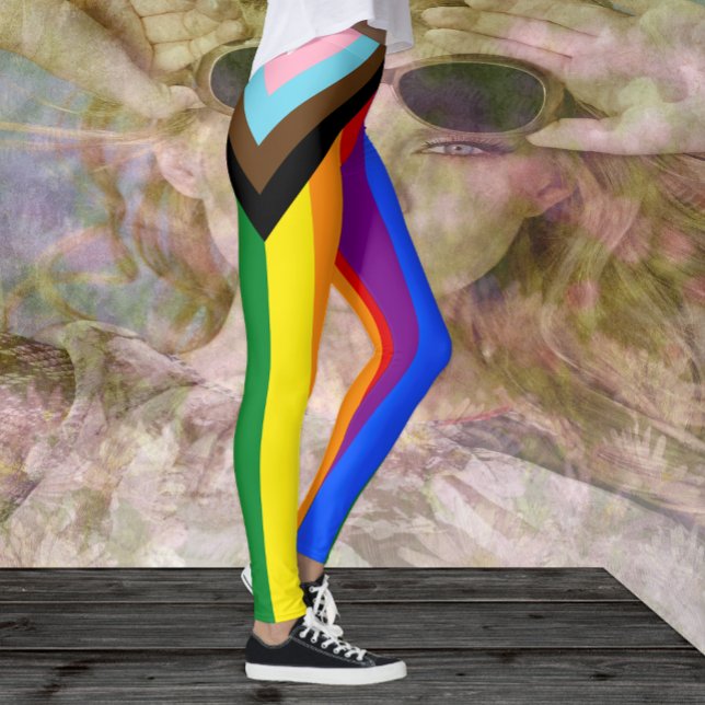 HGBTQ & Pride Leggings - Flagga för regnbågsframsk (Skapare uppladdad)