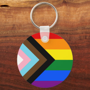 HGBTQ & Pride - Nyckelkedjan Progress-Flagga för r Nyckelring