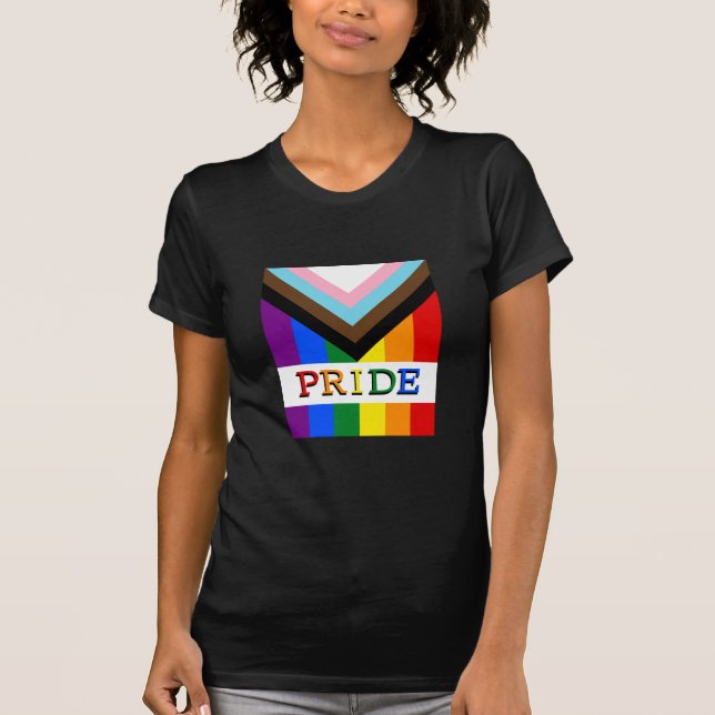 HGBTQ & Pride - Regnbågsförlopp Flagga mode T Shirt (Framsida)