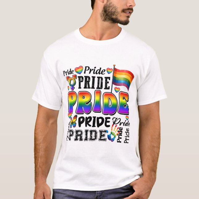 HGBTQ-PRIDET, RAINBOW KÄRLEK OCH SUPPORT T SHIRT (Framsida)