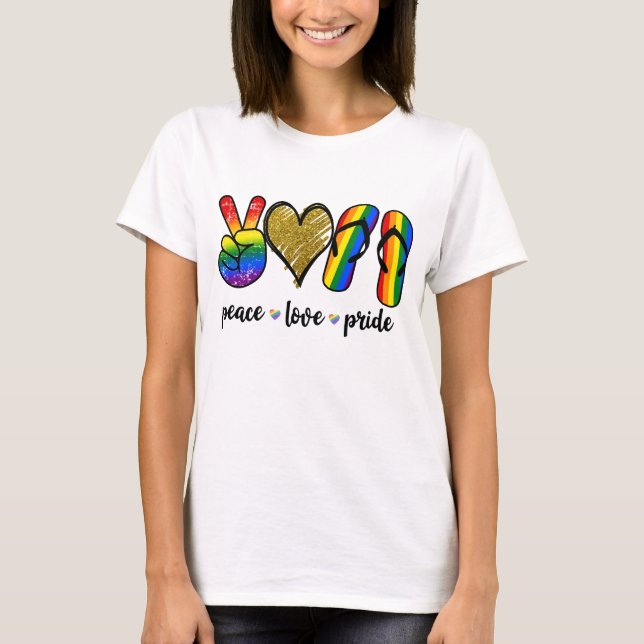 HGBTQ-PRIDET, RAINBOW KÄRLEK OCH SUPPORT T SHIRT (Framsida)