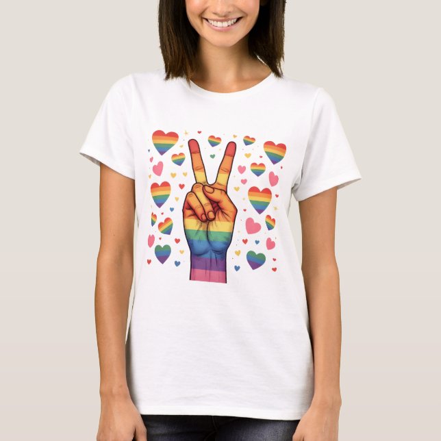 HGBTQ-PRIDET, RAINBOW KÄRLEK OCH SUPPORT T SHIRT (Framsida)