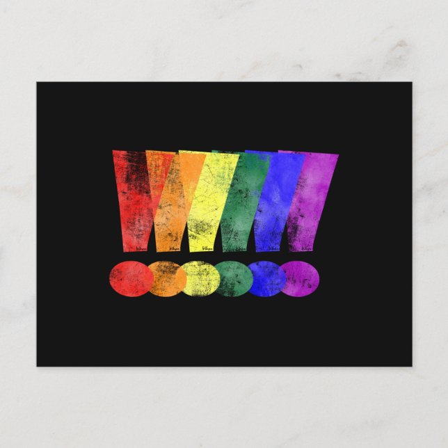 HGBTQ-Pridets utropstecken Vykort (Framsida)