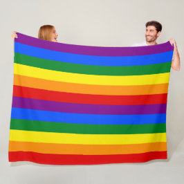 HGBTQ+ Rainbow Flagga Rand för Pridet Månad - Fleecefilt