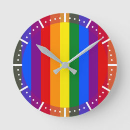 HGBTQ+ Rainbow Flagga Rand för Pridet Månad - Rund Klocka