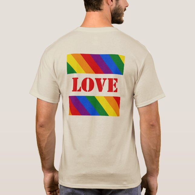 HGBTQ+ Rainbow Flagga Rand för Pridet Månad - T Shirt (Baksida)