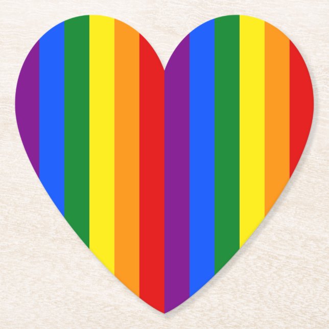 HGBTQ+ Rainbow Flagga Rand för Pridet Månad - Underlägg Papper (Framsida)