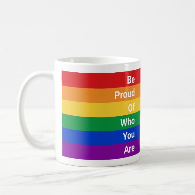 HGBTQ Rainbow, var stolt över vem du är Kaffemugg (Vänster)