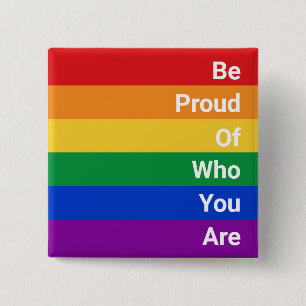 HGBTQ Rainbow, var stolt över vem du är Knapp