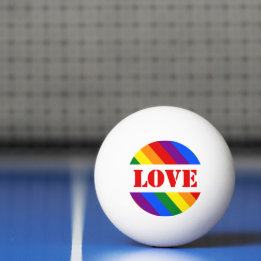 HGBTQ+ Regnbåge Flagga med Kärlek för Pride månad  Pingisboll
