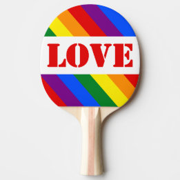 HGBTQ+ Regnbåge Flagga med Kärlek för Pride månad  Pingisracket