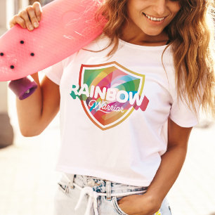 HGBTQ Roligt Regnbåge Pride Färgfläckig hjärtrytm T Shirt