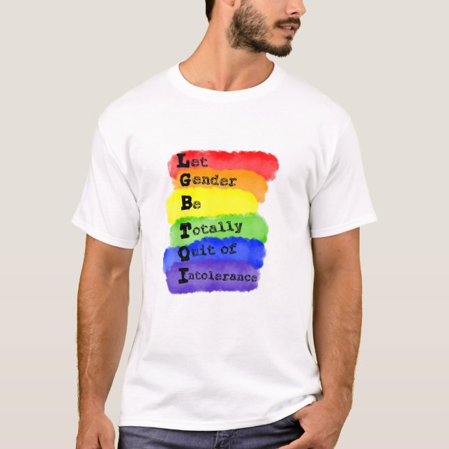 HGBTQI Tolerance Gender LGBT Rainbow Gay Lesbisk C T Shirt (Framsida)