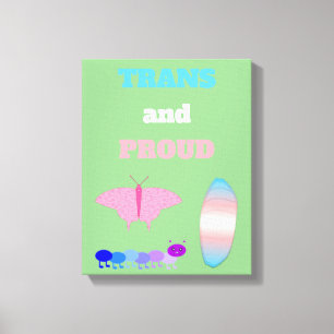 HGBTQIA Transgender Pride Caterpelare to Butterfly Canvastryck