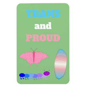 HGBTQIA Transgender Pride Caterpelare to Butterfly Magnet