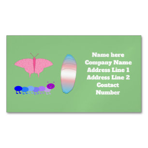 HGBTQIA Transgender Pride Caterpelare to Butterfly Magnetiska Visitkort