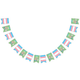 HGBTQIA Transgender Pride Caterpelare to Butterfly Vimplar