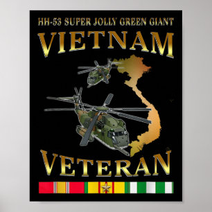HH-53 Toppen Jolly Grönt Giant Helicopter Vietnam  Poster
