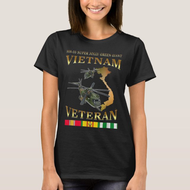 HH-53 Toppen Jolly Grönt Giant Helicopter Vietnam  T Shirt (Framsida)