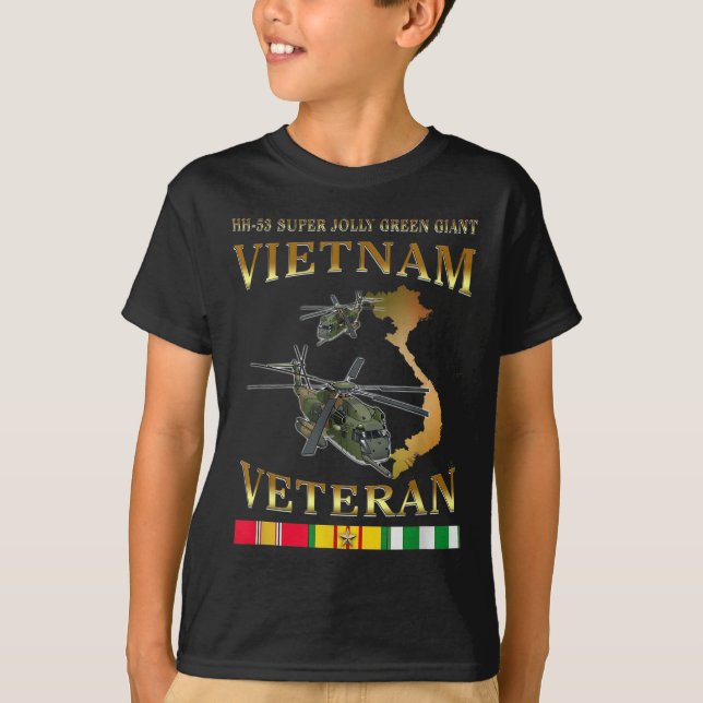 HH-53 Toppen Jolly Grönt Giant Helicopter Vietnam  T Shirt (Framsida)